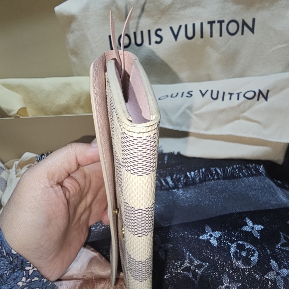 Authentic Louis Vuitton Damier Azur Emilie Wallet in Rose Ballerine π - Picture 8 of 10